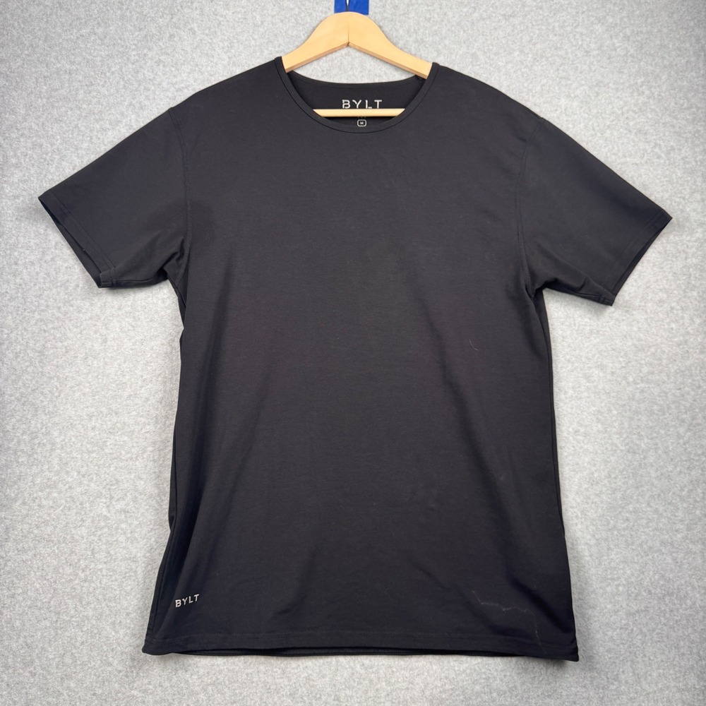 BYLT Premium Basics Lux T Shirt Mens Medium Black Short Sleeve Stretch Tee‎